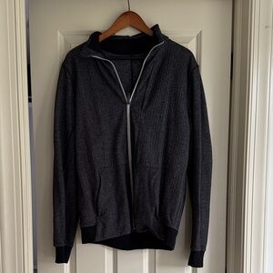 Men's Black Zip-Up Sweater